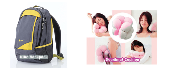 nike backpack and doughnut cushion